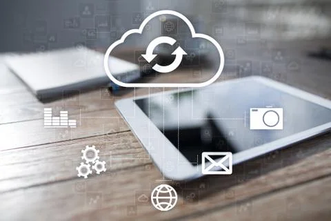 Cloud technology. Data storage. Networking and internet service concept Stock-Fotos