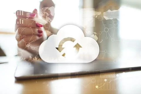 Cloud technology. Data storage. Networking and internet service concept Foto stock