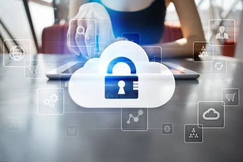 Cloud technology. Data storage. Networking and internet service concept. Stock-Fotos