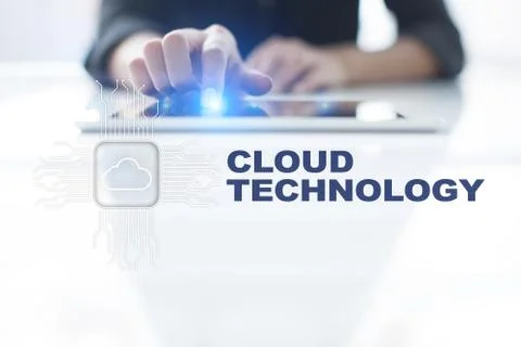 Cloud technology. Data storage. Networking and internet service concept. Stock Photos