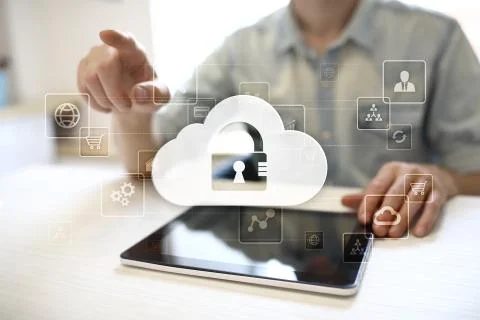 Cloud technology. Data storage. Networking and internet service concept. Stock-Fotos