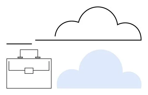 Cloud technology, data storage, online business, work automation, digital tra Stockillustratie