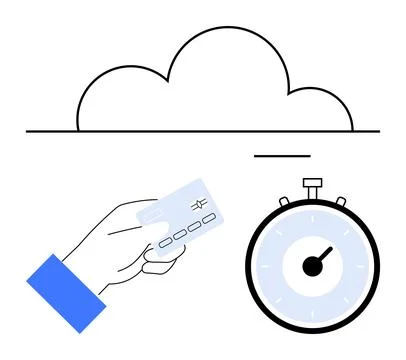 Cloud technology, digital payments, transaction speed, modern finance, online Stock Illustration