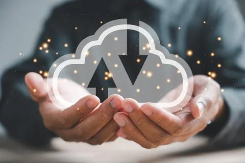 Cloud technology enables successful data analytics and financial analysis Stock Photos