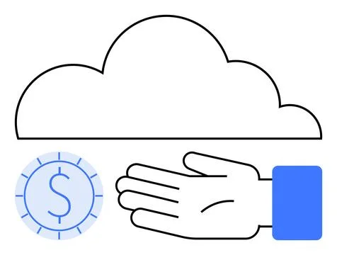 Cloud Technology for Financial Transactions and Secure Online Payments イラスト素材