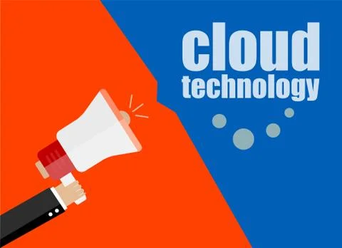 Cloud technology. Flat design business concept Digital marketing business man Stock Illustration