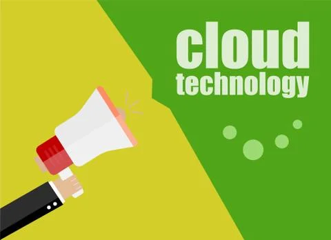 Cloud technology. Flat design business concept Digital marketing business man Stock Illustration