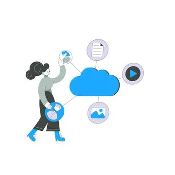 Cloud technology flat illustration Stock Illustration