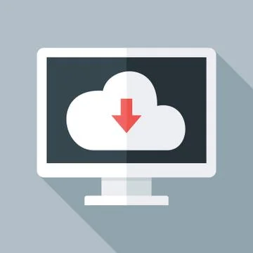 Cloud technology flat stylized illustration Stock Illustration