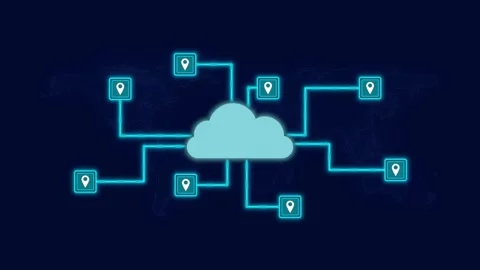 Cloud technology with global location endpoints 스톡 동영상 305393227