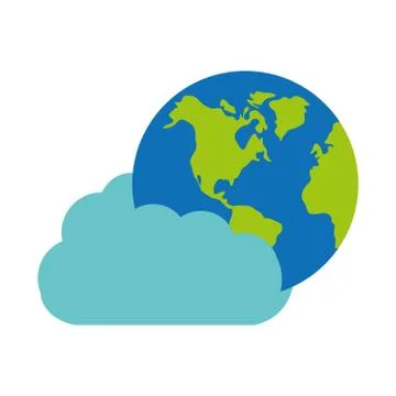 Cloud technology globe world graphic Stock Illustration