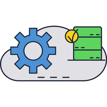 Cloud technology icon data storage manage vector Stock Illustration