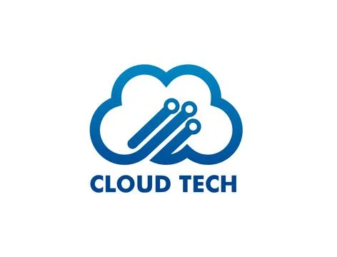 Cloud technology icon, data storage server tech Stock Illustration