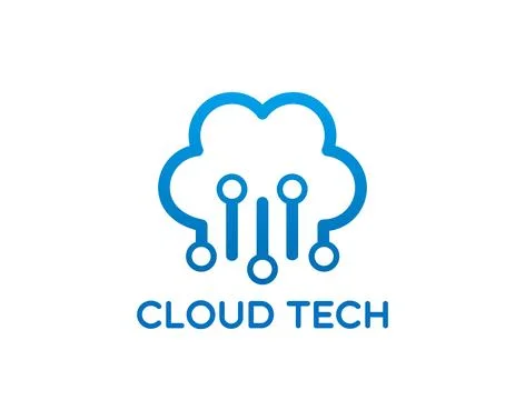 Cloud technology icon, data storage digital tech Stock Illustration