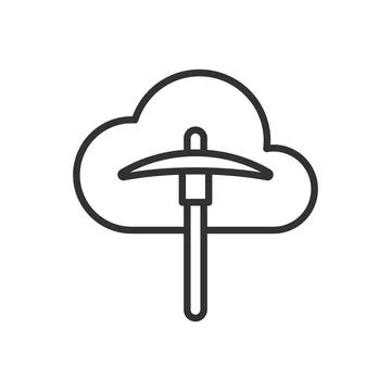 Cloud technology, icon in line design. Cloud technology, cloud computing, cloud Stock Illustration