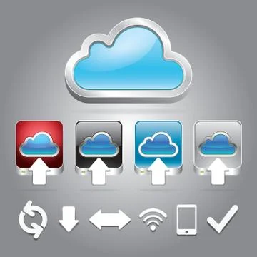Cloud technology icons set. Vector illustration Stock-Illustration