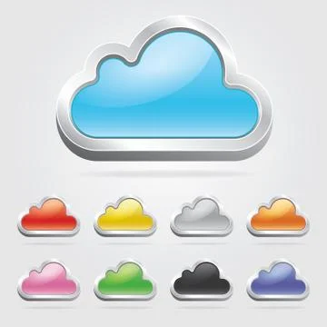Cloud technology icons set. Vector illustration Stock Illustration