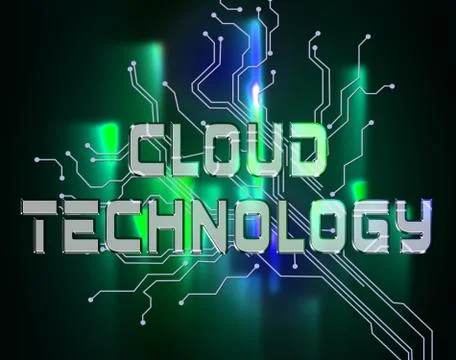 Cloud Technology Indicating Online Electronics And Data Stock Illustration
