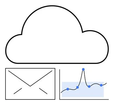 Cloud Technology Integration with Email and Data Analytics for Enhanced Con.. Illustrazione stock