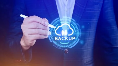 Cloud technology, Internet data storage backup, technology business concept.. Stock Photos
