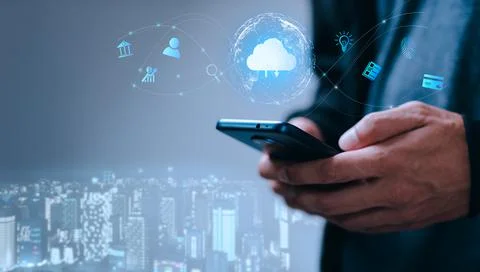 Cloud technology large storage networking and internet concepts metaverse sys Stock Photos