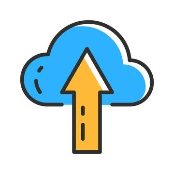 Cloud technology line icon. File upload icon. Data save concept 스톡 일러스트