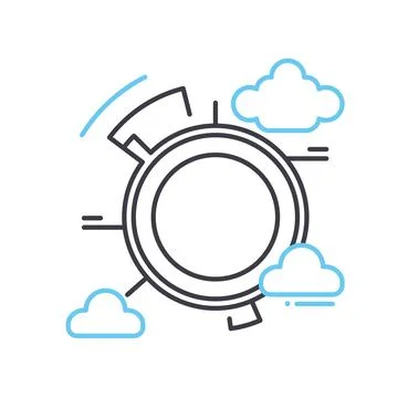 Cloud technology line icon, outline symbol, vector illustration, concept sign 스톡 일러스트