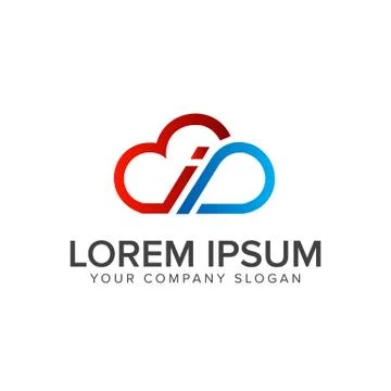 Cloud technology logo design concept template Stock Illustration