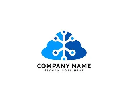 Cloud Technology Logo Design Template Stock Illustration
