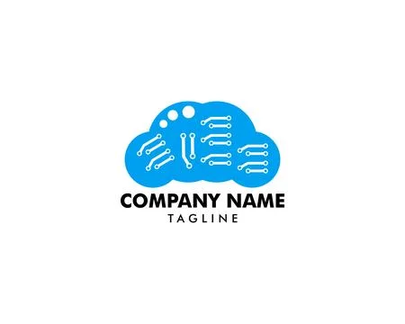 Cloud Technology Logo Design Template Stock Illustration