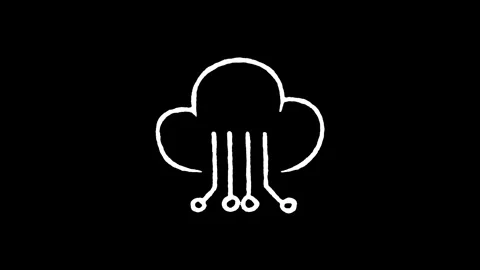 Cloud Technology Network Icon Stock Footage 345595394