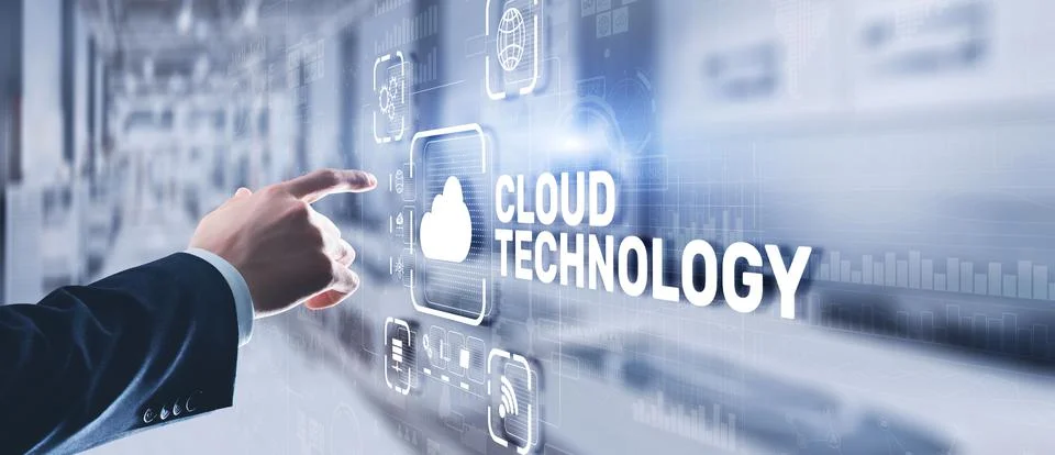 Cloud technology. Networking and internet service concept Stock Photos
