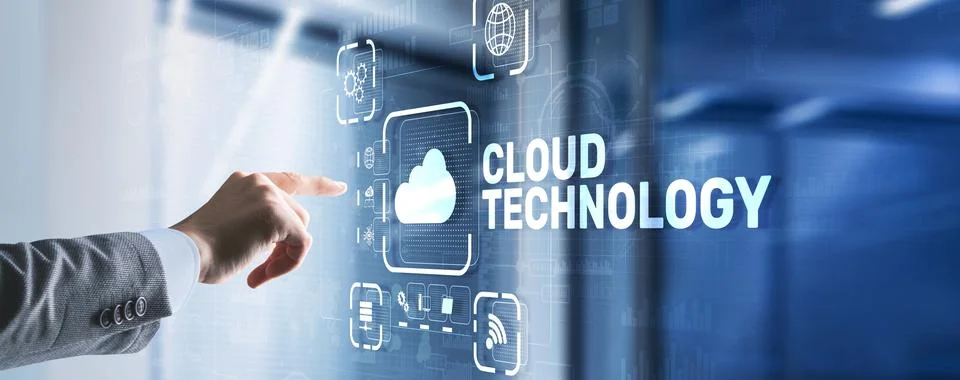 Cloud technology. Networking and internet service concept Stock Photos