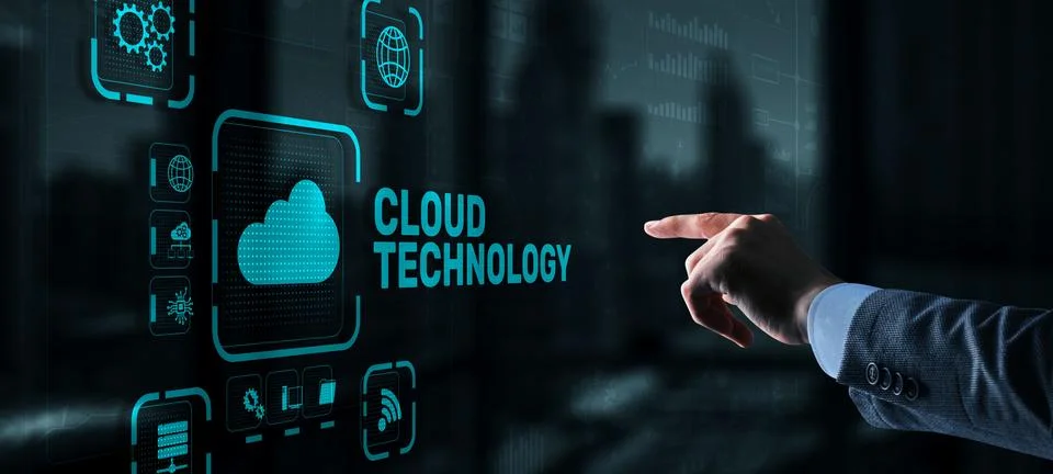 Cloud technology. Networking and internet service concept Stock Photos
