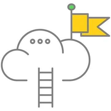 Cloud technology for online business process managing vector icon Stock Illustration