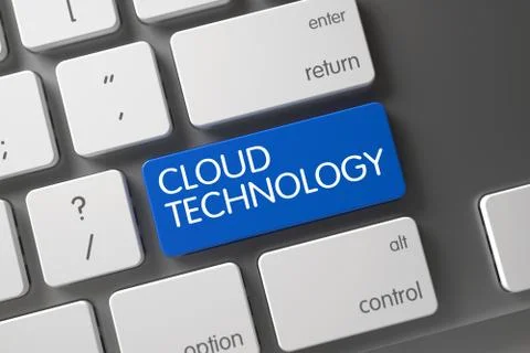 Cloud Technology - PC Button. 3d 스톡 일러스트