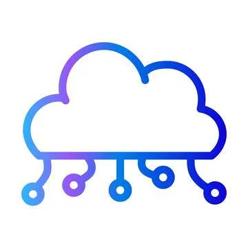 Cloud technology processor icon 库存插图