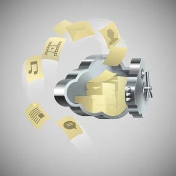 Cloud technology remote computing 스톡 일러스트