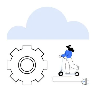 Cloud technology, renewable energy, green transportation, digital platforms,  스톡 일러스트