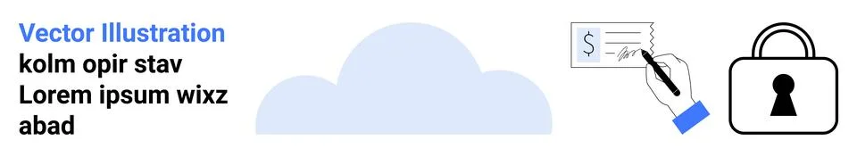 Cloud technology, secure payments, data privacy, online security, digital tra Stock Illustration