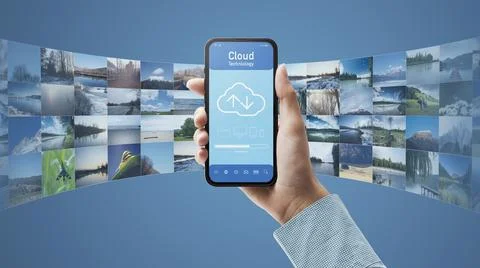 Cloud technology on the smartphone 스톡 사진