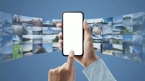 Cloud technology on the smartphone Foto stock
