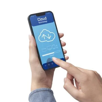 Cloud technology on the smartphone Stock Photos
