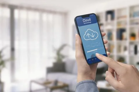 Cloud technology on the smartphone 스톡 사진