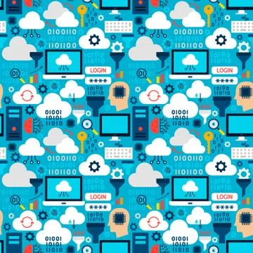 Cloud Technology Tile Pattern イラスト素材