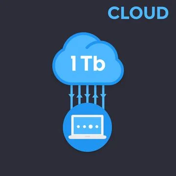 Cloud technology, upload to server vector illustration 스톡 일러스트