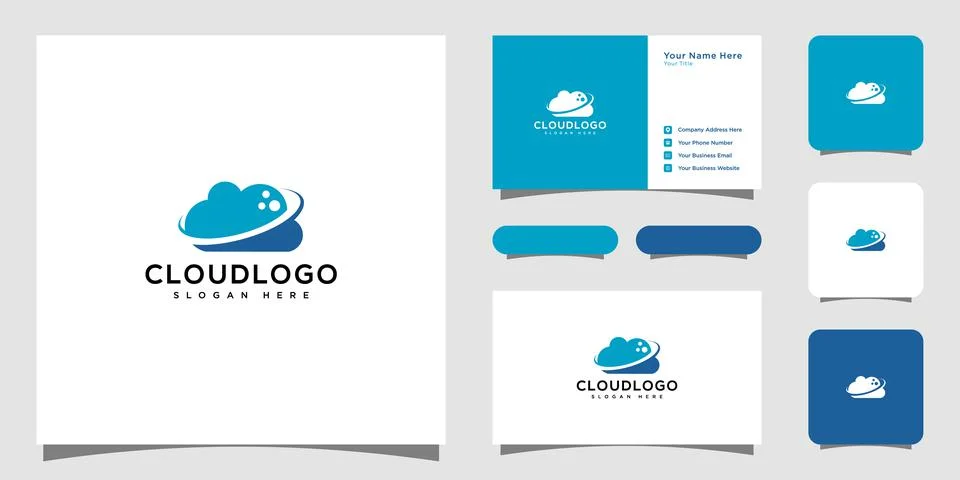 Cloud technology vector template design Stock Illustration