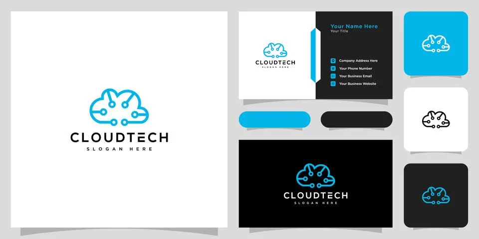 Cloud technology vector template design イラスト素材