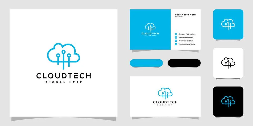 Cloud technology vector template design Stock Illustration