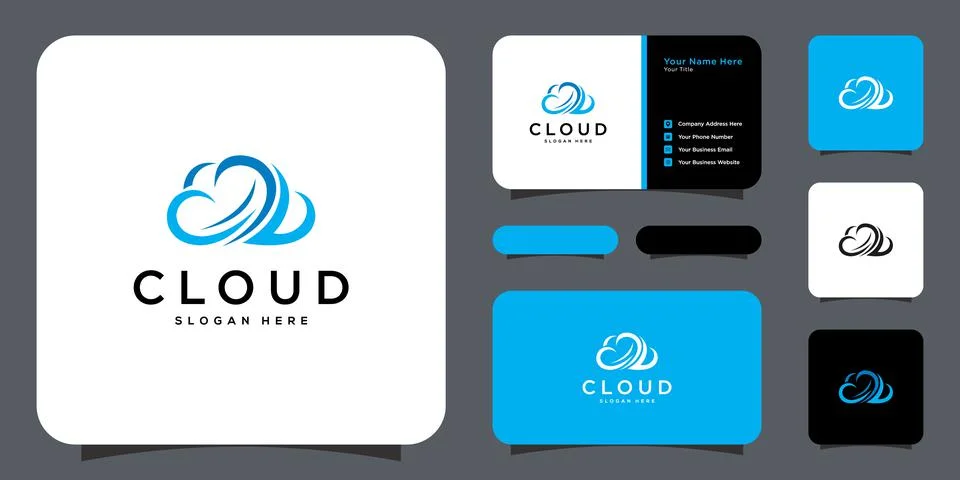 Cloud technology vector template design Stock Illustration